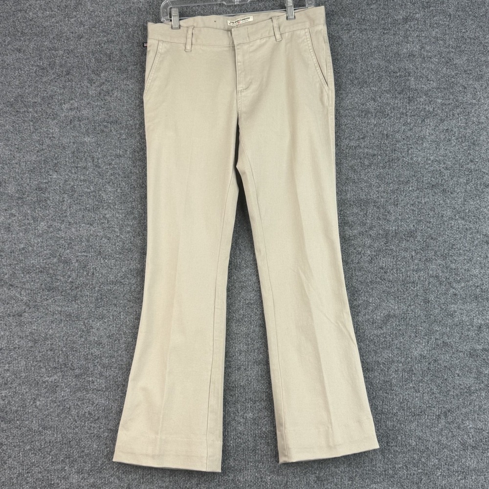 Polo Jeans Co Pants Womens 8 Beige Cotton Stretch Straight Flare Leg Casual